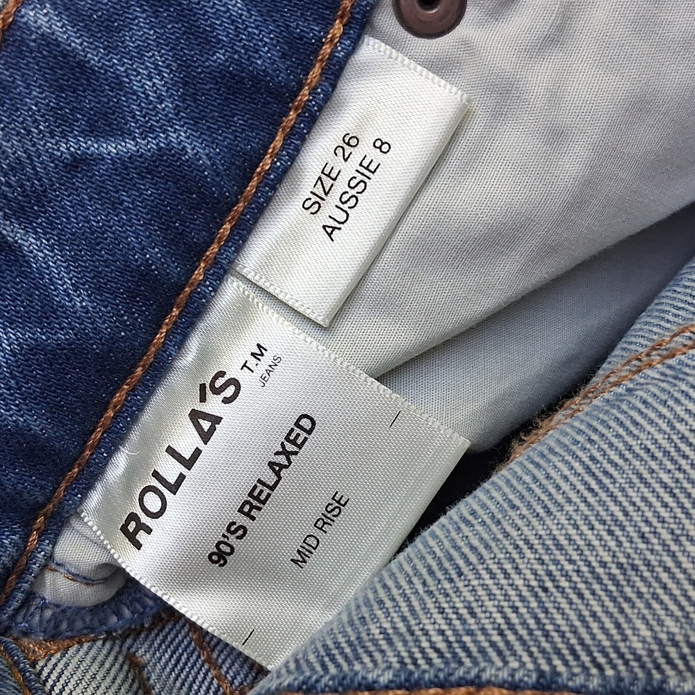ROLLA'S 90's Relaxed Mid Rise Denim Shorts 26 River Blue - Picture 6 of 7